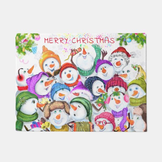 Christmas Snowmans Doormat Fußmatte (Vorderseite)
