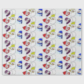 CHRISTMAS SNOWMEN AM SPIEL GESCHENKPAPIER (Flach)