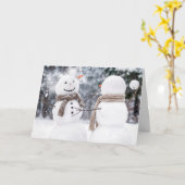 Christmas Snowmen In a Snowball Fight Karte (Gelbe Blume)
