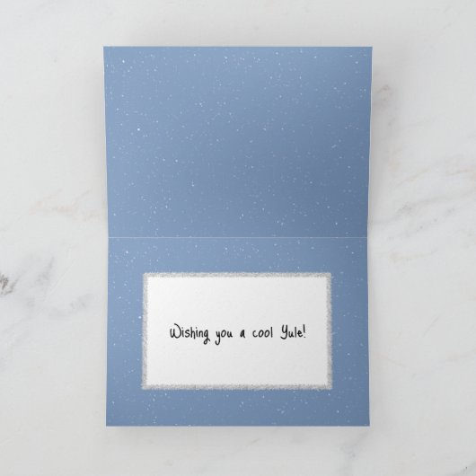 Christmas Snowmen Melting Around a Campfire Karte (Innenseite)