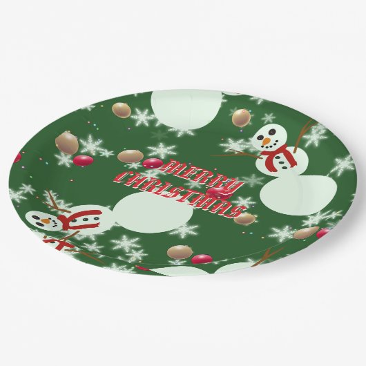 Christmas Snowmen  Pappteller (Schrägansicht)