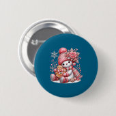 Christmas Snowperson  Button (Vorne & Hinten)