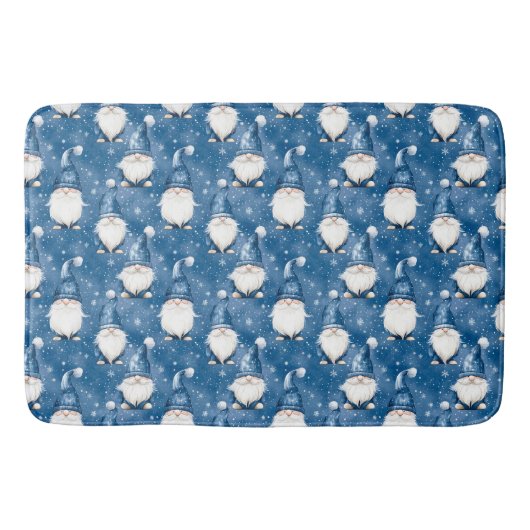 Christmas Snowy Blue Bath Mat Badematte (Vorderseite)