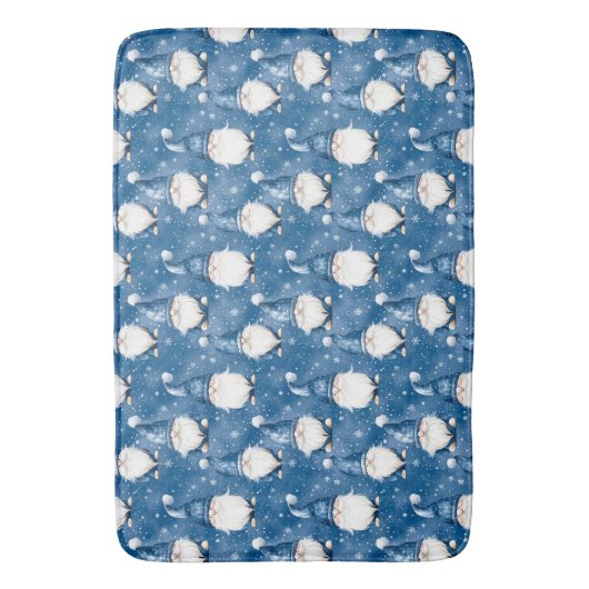 Christmas Snowy Blue Bath Mat Badematte (Vorderseite Vertikal)