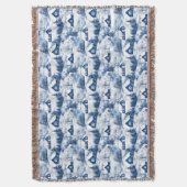 Christmas Snowy Blue Throw Blanket Decke (Vorderseite Vertikal)