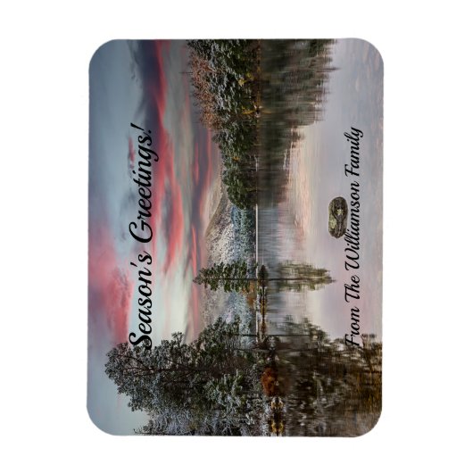 Christmas Snowy Landscape Scottish Loch Magnet (Vertikal)