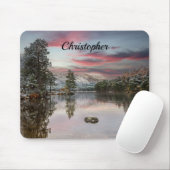 Christmas Snowy Landscape Scottish Loch Mousepad (Mit Mouse)