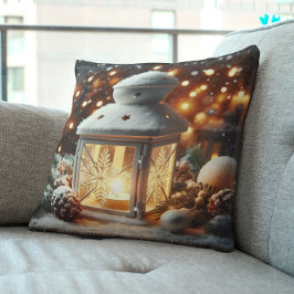 Christmas Snowy Lantern Serenity Kissen