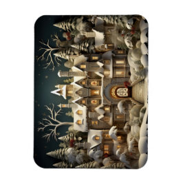 Christmas Snowy Manor Storybook Wonderland Magnet