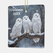Christmas Snowy Owls Keramikornament (Links)