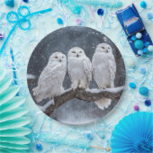 Christmas Snowy Owls Pappteller (Party)
