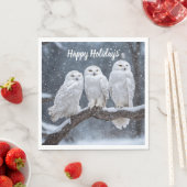 Christmas Snowy Owls Serviette (Beispiel)