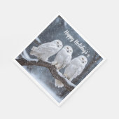 Christmas Snowy Owls Serviette (Ecke)