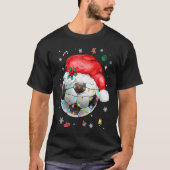 Christmas Soccer Ball Santa Hat Funny Sport Xmas B T-Shirt (Vorderseite)