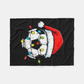 Christmas Soccer Ball Santa Xmas Football Srt Men Fleecedecke (Vorderseite (Horizontal))