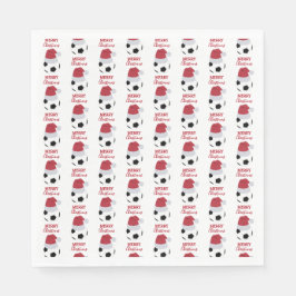 Christmas Soccer Ball Sports Football Holiday Serviette