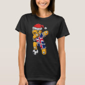 Christmas Soccer Boy Dabbing Gingerbread England F T-Shirt (Vorderseite)