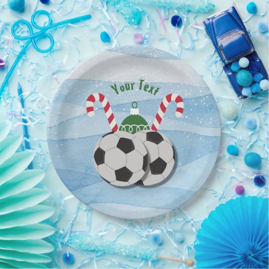 Christmas Soccer Candy Cane Custom Paper Teller (Party)