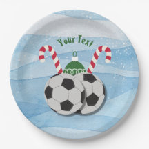 Christmas Soccer Candy Cane Custom Paper Teller