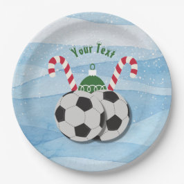 Christmas Soccer Candy Cane Custom Paper Teller