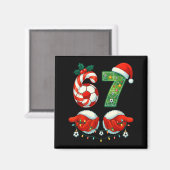 Christmas Soccer Drip Number 67 Boys Soccer Player Magnet (Vorderseite/Rückseite)