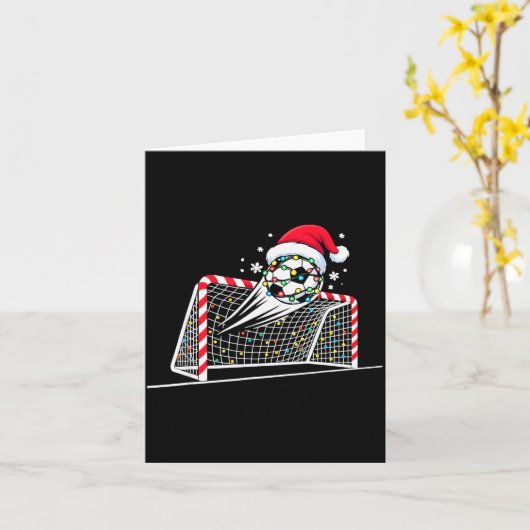 Christmas Soccer Goal Ball Lights Santa Xmas Kids Karte (Gelbe Blume)