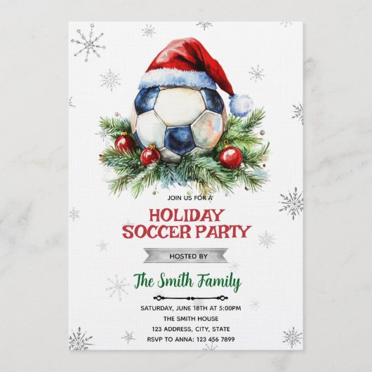 Christmas soccer party invitation einladung (Vorderseite)
