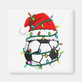 Christmas Soccer Santa Hat Lights Santa Srts Xmas Magnet (Vorne)