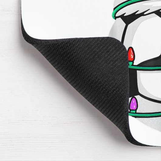 Christmas Soccer Santa Hat Lights Santa Srts Xmas Mousepad (Ecke)