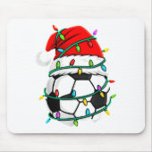 Christmas Soccer Santa Hat Lights Santa Srts Xmas Mousepad (Vorne)