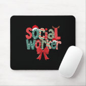 Christmas Social Worker Retro Xmas Tis The Season Mousepad (Mit Mouse)