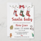 Christmas Sock Baby Dusche Party Einladung (Vorderseite)