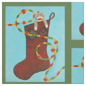 Christmas Sock Monkey Fabric Stoff (Nahaufnahme)