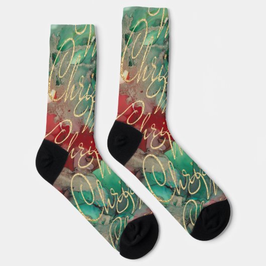Christmas Socks Gold Writings Socken (Rechts)
