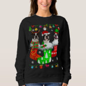 Christmas Socks Pajama Boston Terrier Dog Puppy Lo Sweatshirt (Vorderseite)