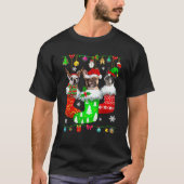 Christmas Socks Pajama French Bulldog Dog Puppy Lo T-Shirt (Vorderseite)