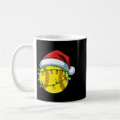 Christmas Softball Ball Santa Hat Softball Xmas Li Kaffeetasse (Links)