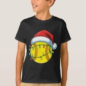 Christmas Softball Ball Santa Hat Softball Xmas Li T-Shirt (Vorderseite)