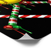 Christmas Softball Santa Hat Ice Cream Drip Men Wo Poster (Ecke)