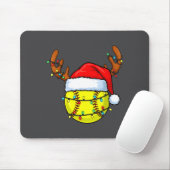 Christmas Softball Xmas Santa Srts Hat Mens Womens Mousepad (Mit Mouse)