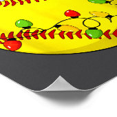 Christmas Softball Xmas Santa Srts Hat Mens Womens Poster (Ecke)