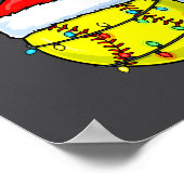 Christmas Softball Xmas Santa Srts Hat Mens Womens Poster (Ecke)