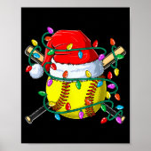 Christmas Softball Xmas Santa Srts Hat Mens Womens Poster (Vorne)