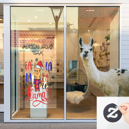 Christmas Song Llama Zuhause Storefront Name Vinyl Fensteraufkleber