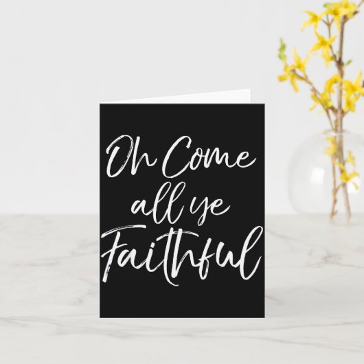 Christmas Song Lyric Christian Quote Oh Come All Y Karte (Gelbe Blume)