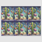 Christmas Southwest Saguaro Cactus Decoupage Seidenpapier (Vorderseite)