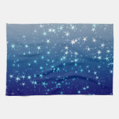 Christmas Sparkles Stars Blue Sky Geschirrtuch (Horizontal)