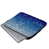 Christmas Sparkles Stars Blue Sky Laptopschutzhülle (Vorne Knopf)