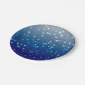 Christmas Sparkles Stars Blue Sky Pappteller (Schrägansicht)