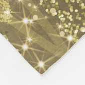 Christmas Sparkling Trees Gold Faux Navy Bow Fleecedecke (Ecke)